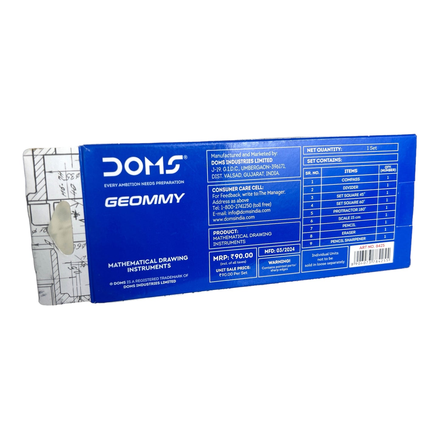 Doms Geommy Mathematical Drawing Instrument Geometry Box, Pack of 1