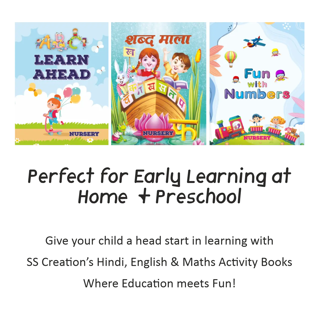 Pre School Activity Books for Nursery Hindi, English & Maths Books Bundle for the Age group 3.5 to 5 years - Best for Homeschooling | Included 428 pages of activity Graphikr - Publishing, Printing & Customized Gifting