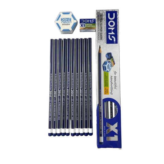 Doms X1 Super Dark Round Pencils (Pack of 10 Pencils) SS Creation Books
