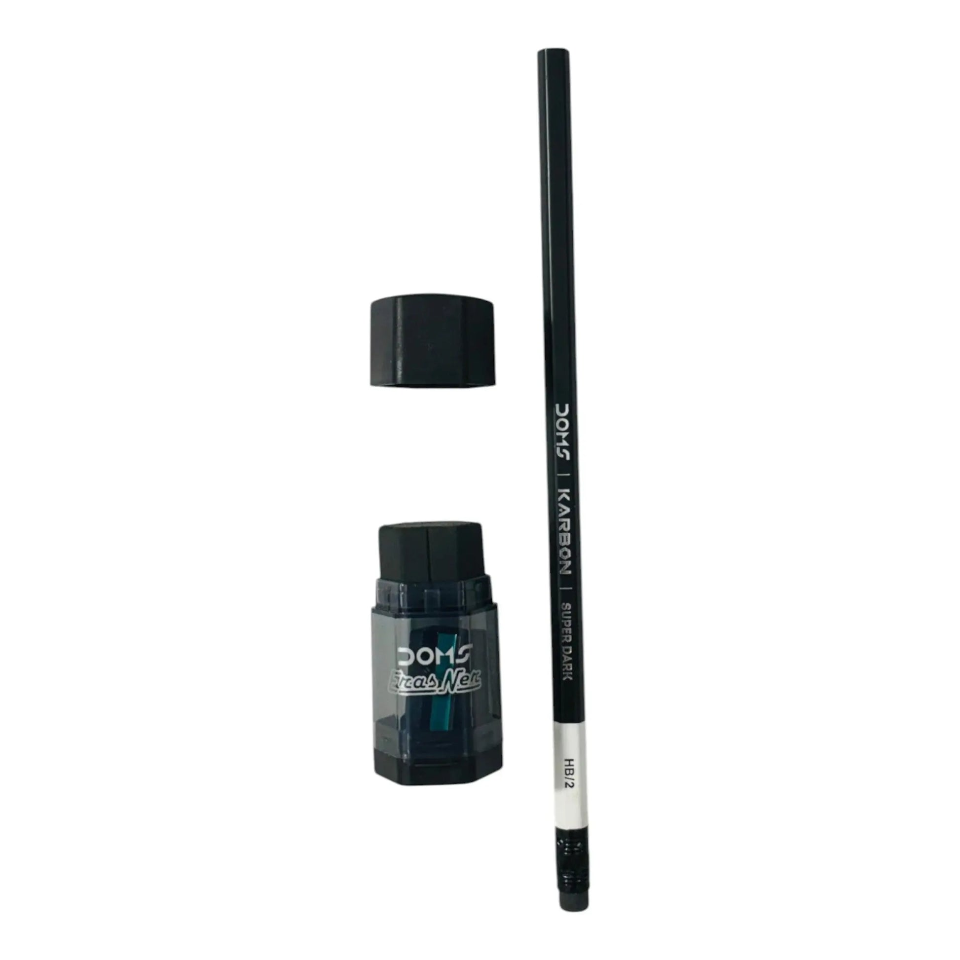 Doms Karbon Super Dark Pencil pack of (Sharpner+Eraser) (5 packets includes 50 Pencils) SS Creation Books