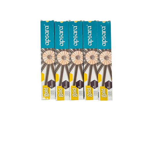 Apsara Gold Pencil Pack of 50 pencils (1 packets includes 10 penciles + 1 Sharpener & 1 Eraser) 5x10 = 50 pencils + 5 eraser & sharpener SS Creation Books