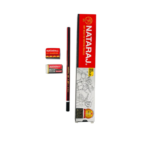 Nataraj 621 Writing Pencils – Pack of 10 with Free Eraser & Sharpener SS Creation Books